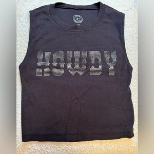 Urban Outfitters Rhinestone Howdy Mid Open Back Tank